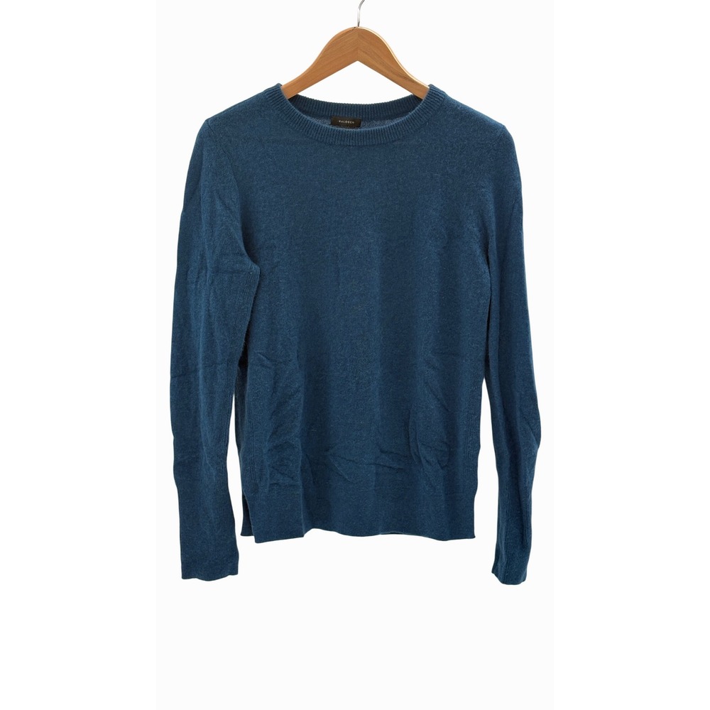 Halogen‎ Cashmere Sweater Women XS Blue Teal Crewneck Pullover Lucuy Minimalist